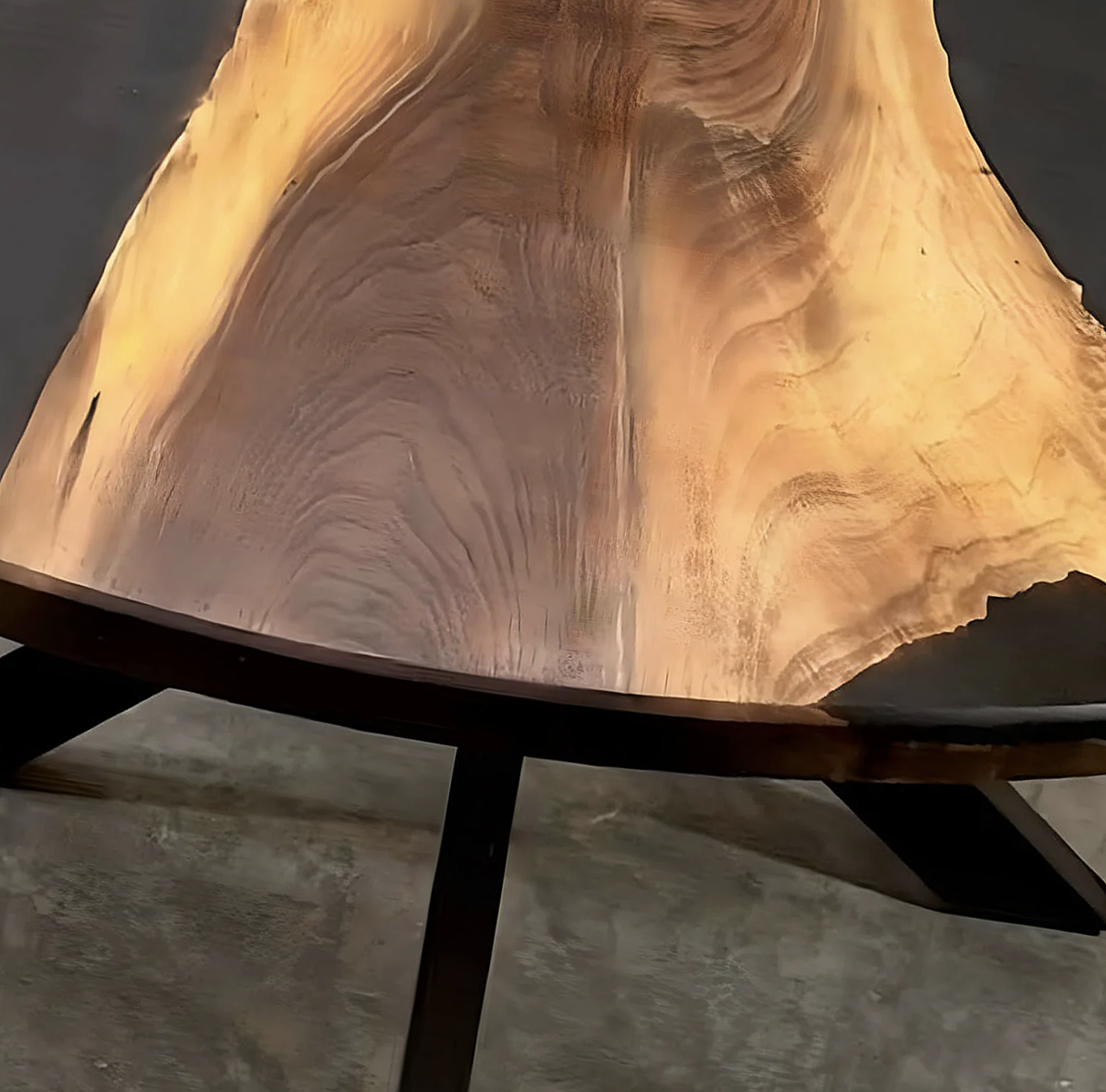 Custom Black Walnut Epoxy Resin Round Coffee Table – Black Resin BWB-32