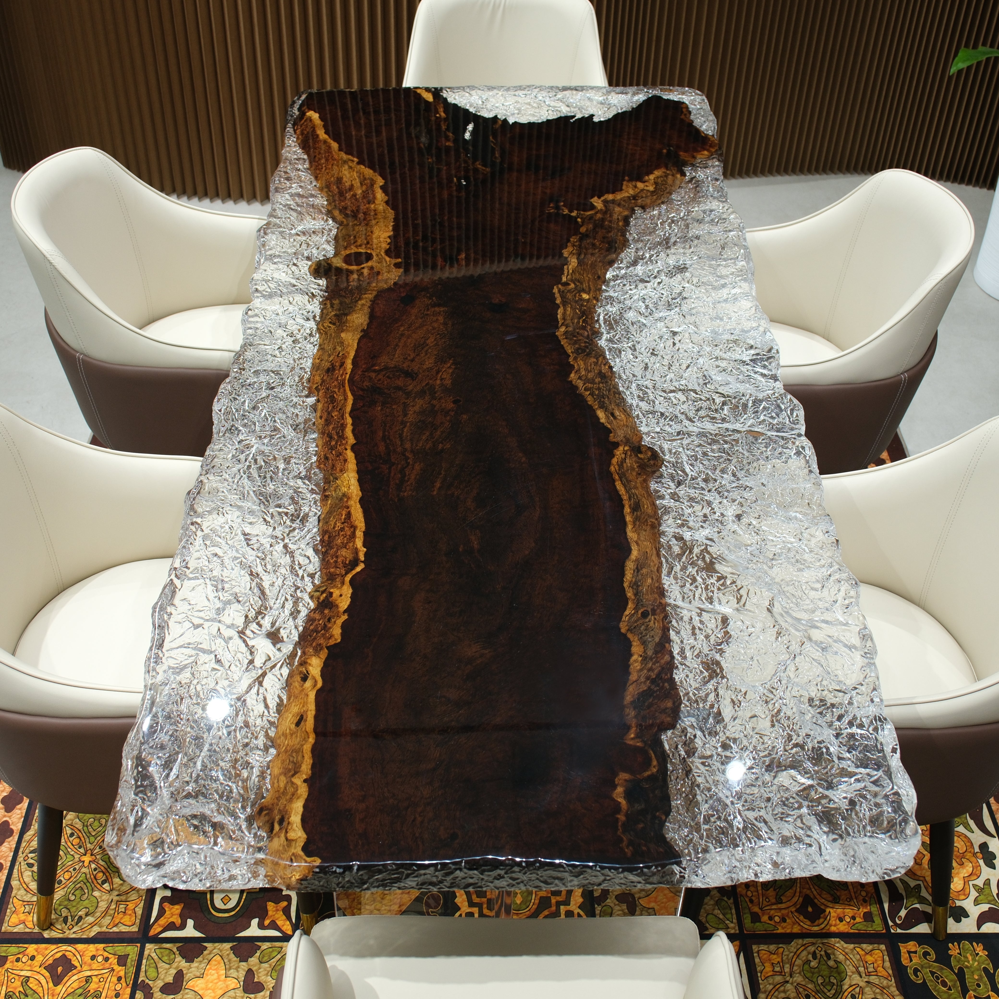 Custom Ebony Epoxy Resin Table – Ice Crystal Resin XHZB8033