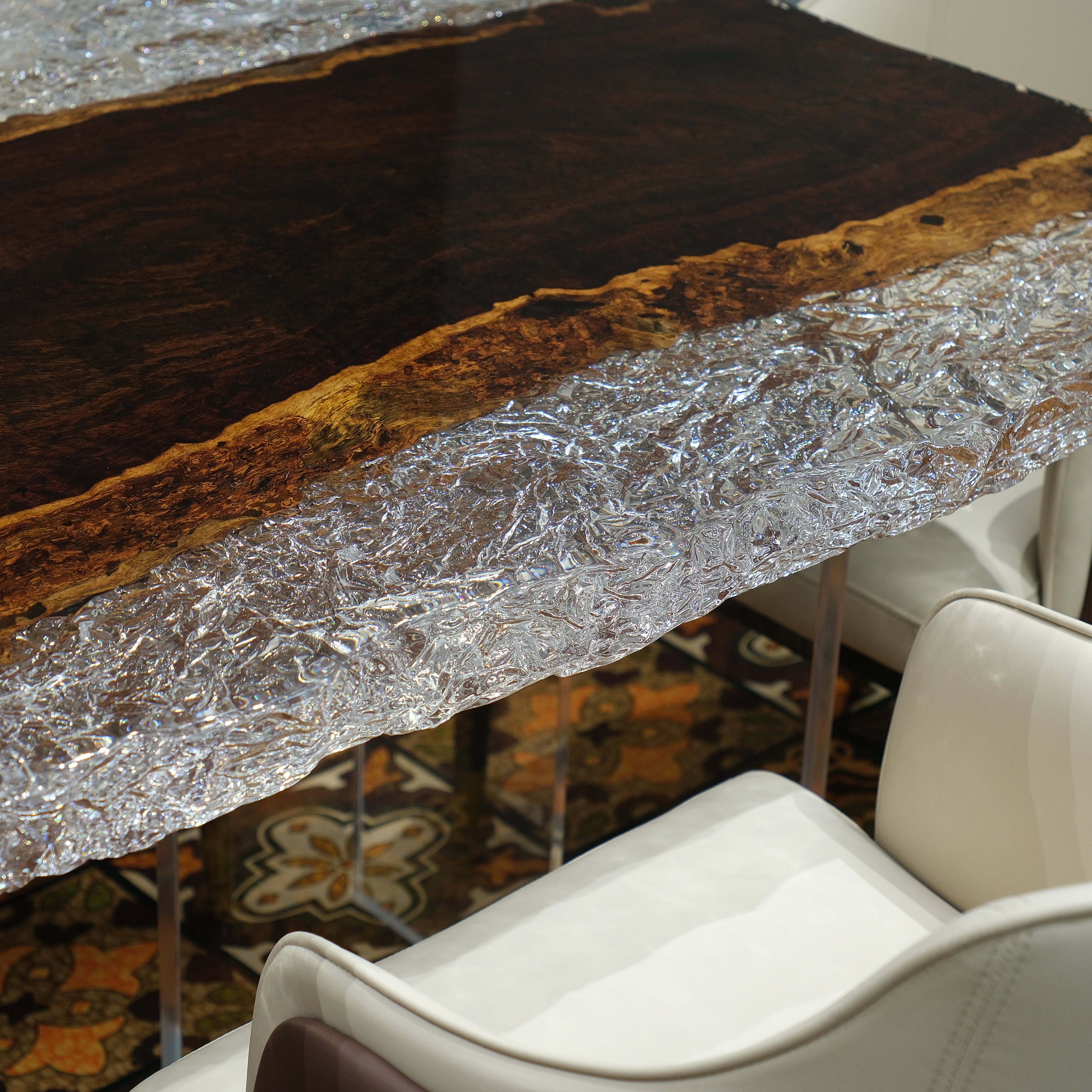 Custom Ebony Epoxy Resin Table – Ice Crystal Resin XHZB8033