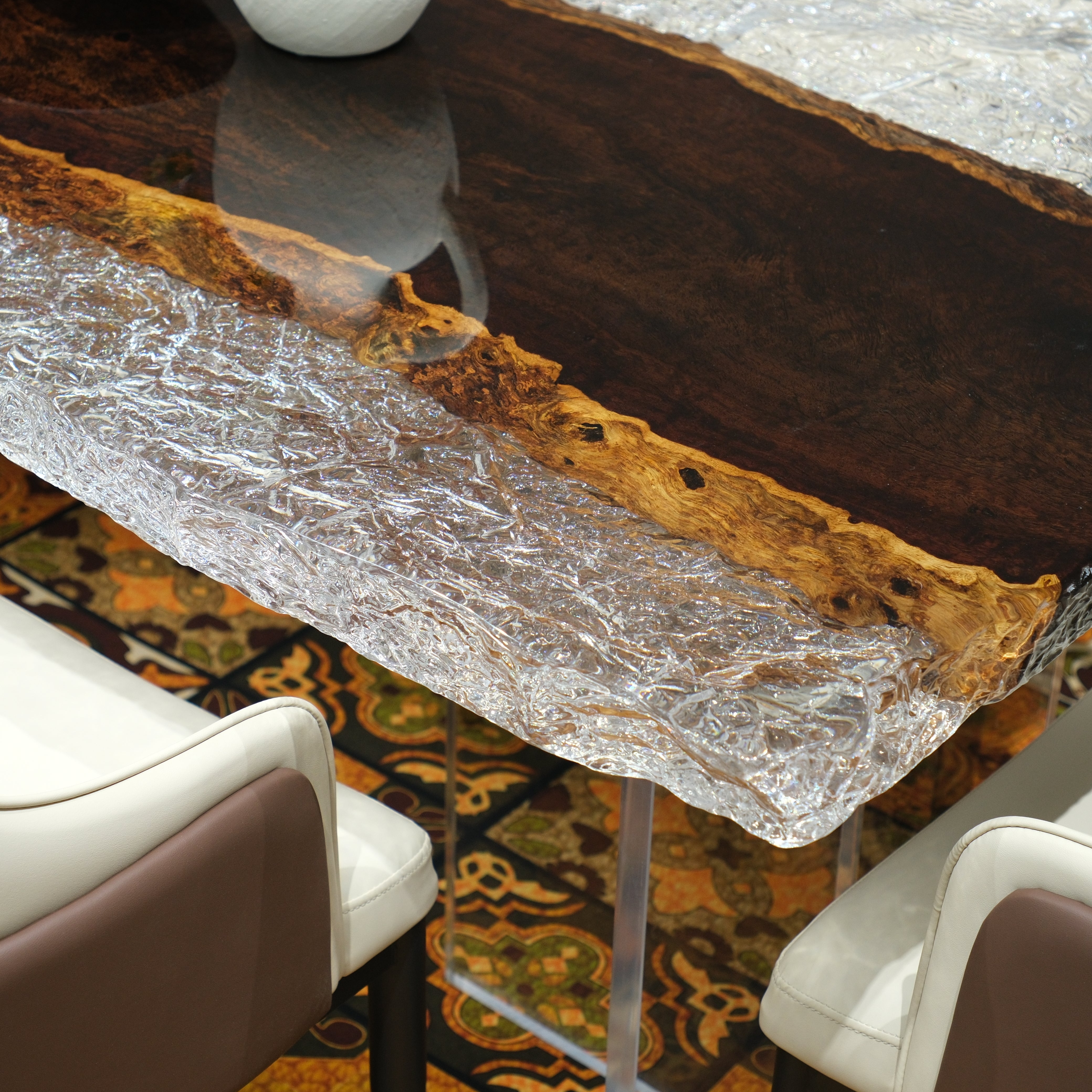 Custom Ebony Epoxy Resin Table – Ice Crystal Resin XHZB8033