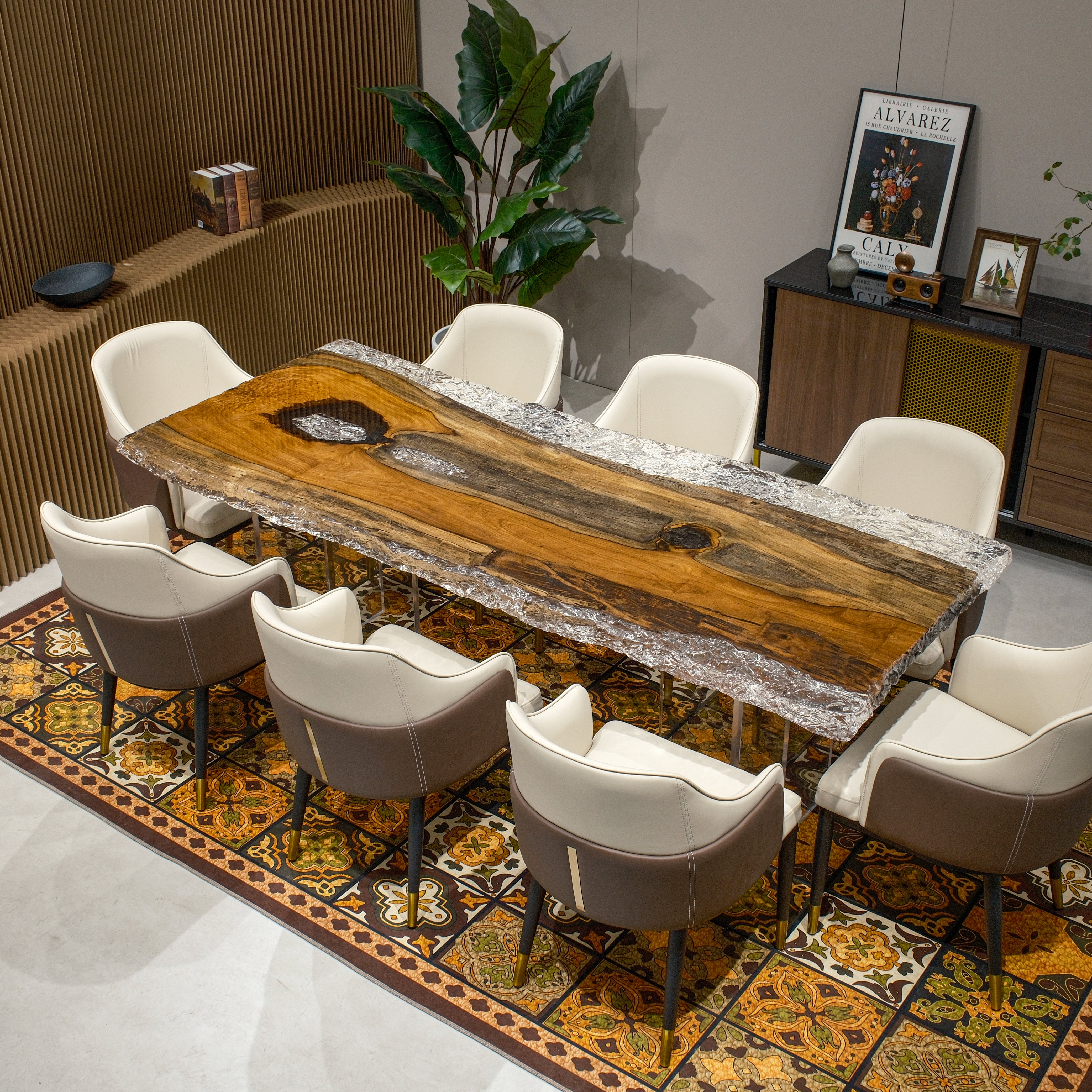 Custom Teak Wood Epoxy Resin Table – Ice Crystal Resin XYMZB8080