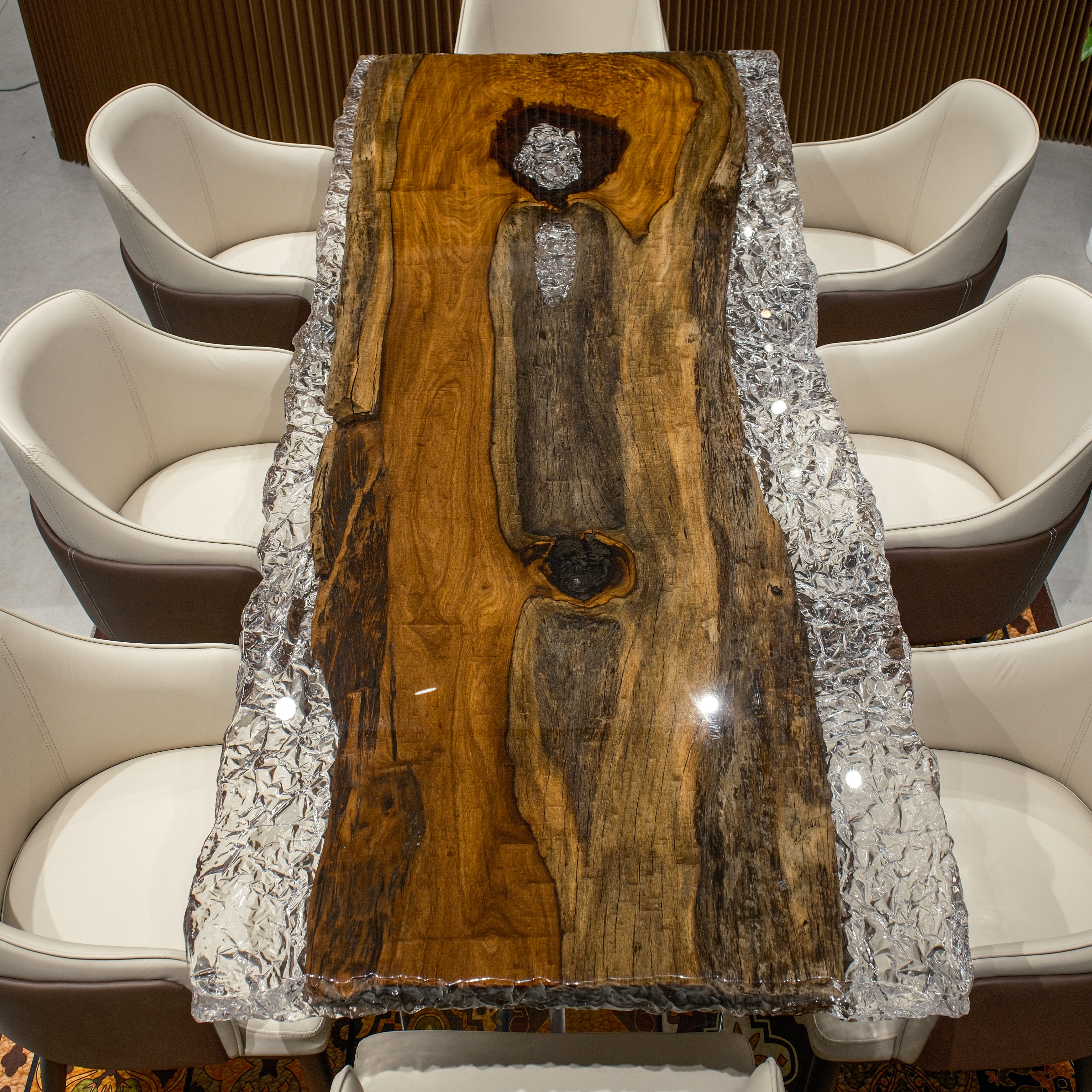 Custom Teak Wood Epoxy Resin Table – Ice Crystal Resin XYMZB8080