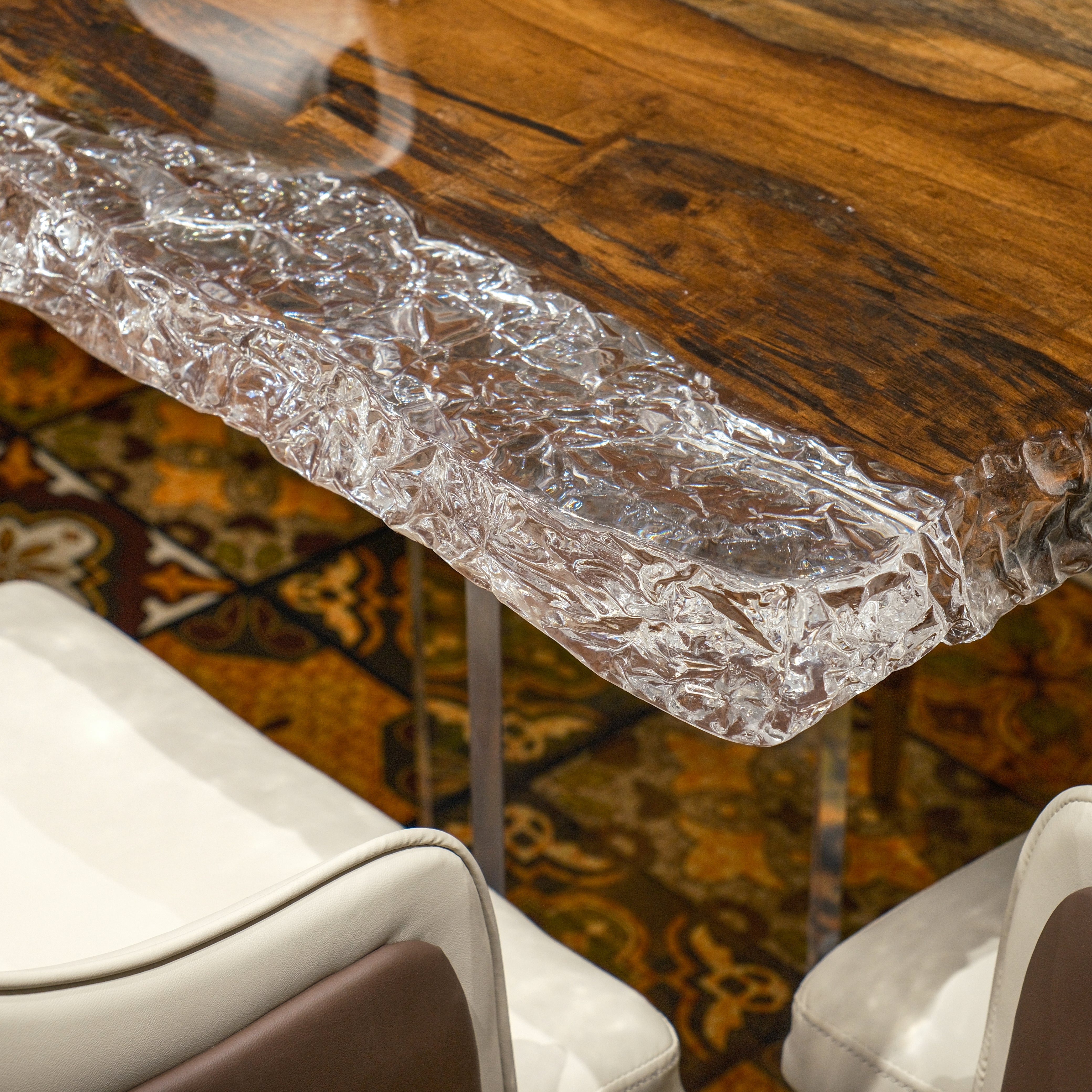 Custom Teak Wood Epoxy Resin Table – Ice Crystal Resin XYMZB8080