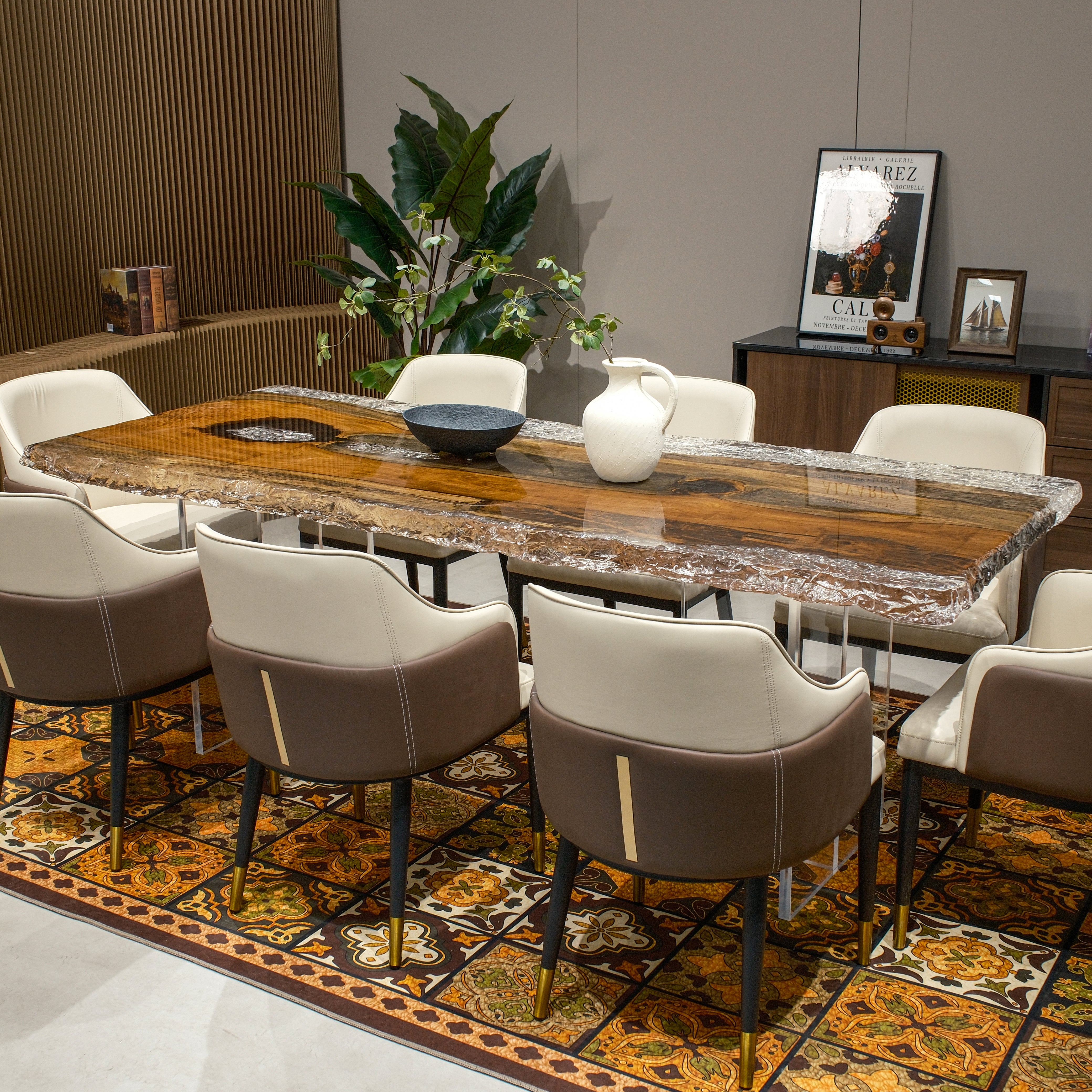 Custom Teak Wood Epoxy Resin Table – Ice Crystal Resin XYMZB8080