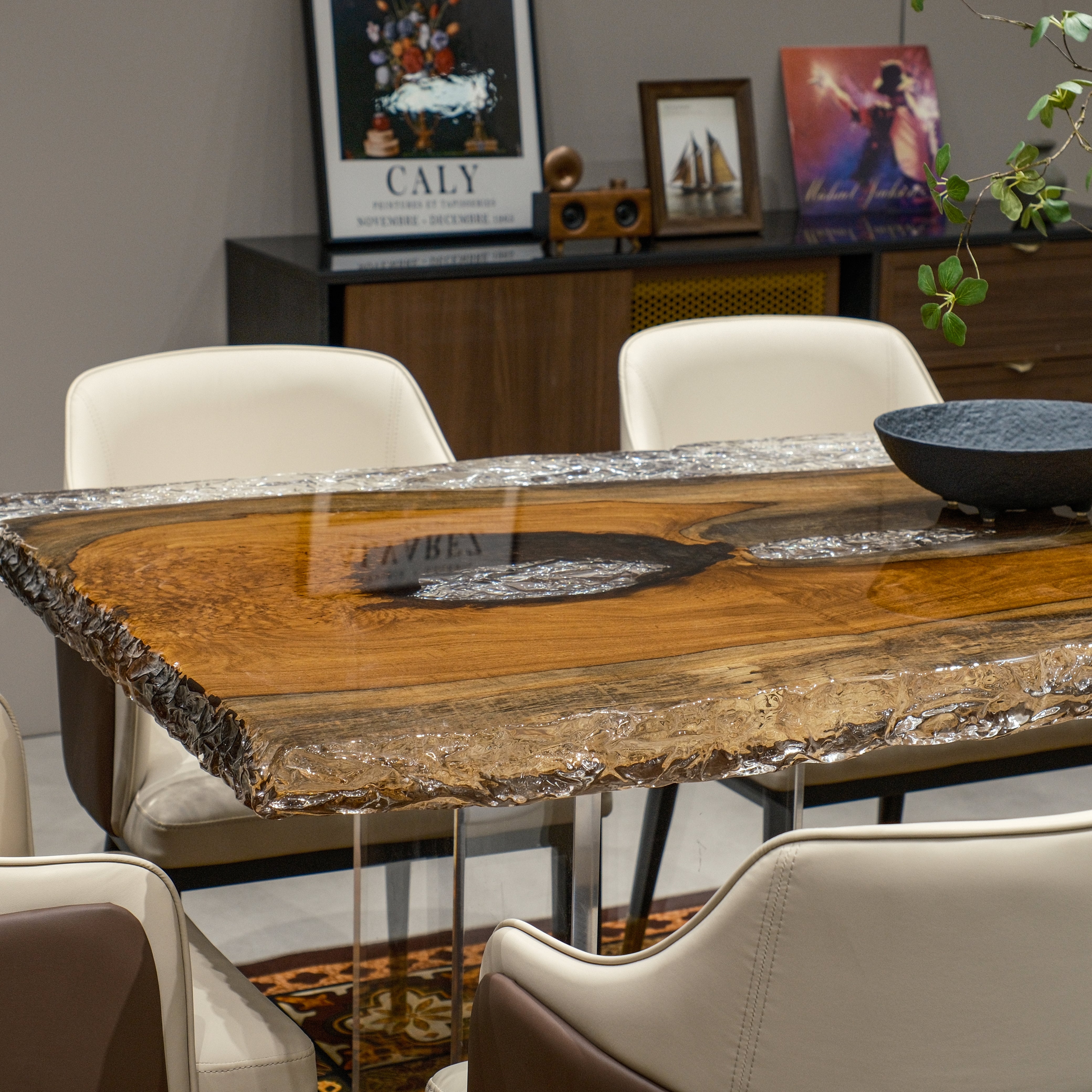 Custom Teak Wood Epoxy Resin Table – Ice Crystal Resin XYMZB8080