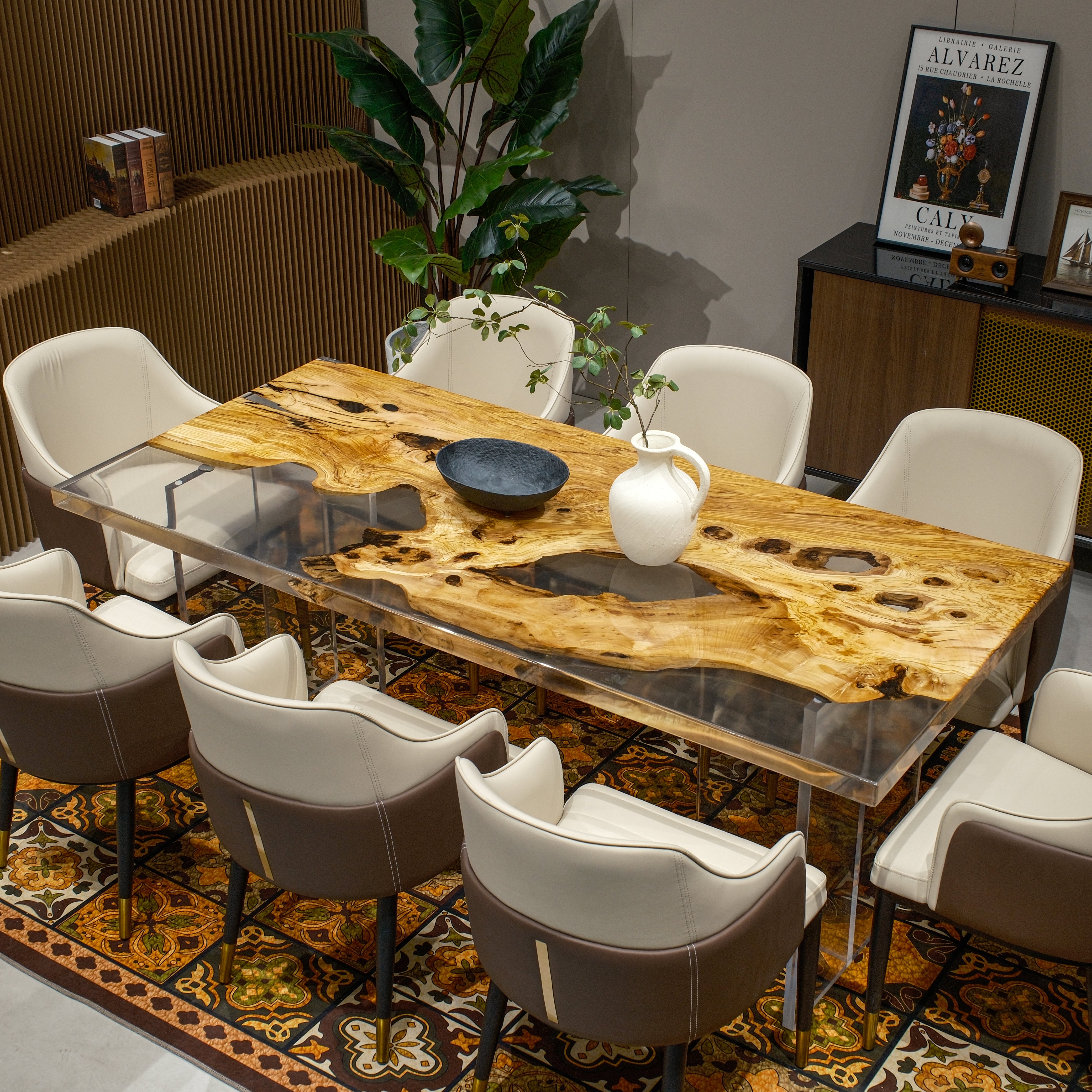 Custom Olive Wood Epoxy Resin Table – Clear Resin XGZB1059