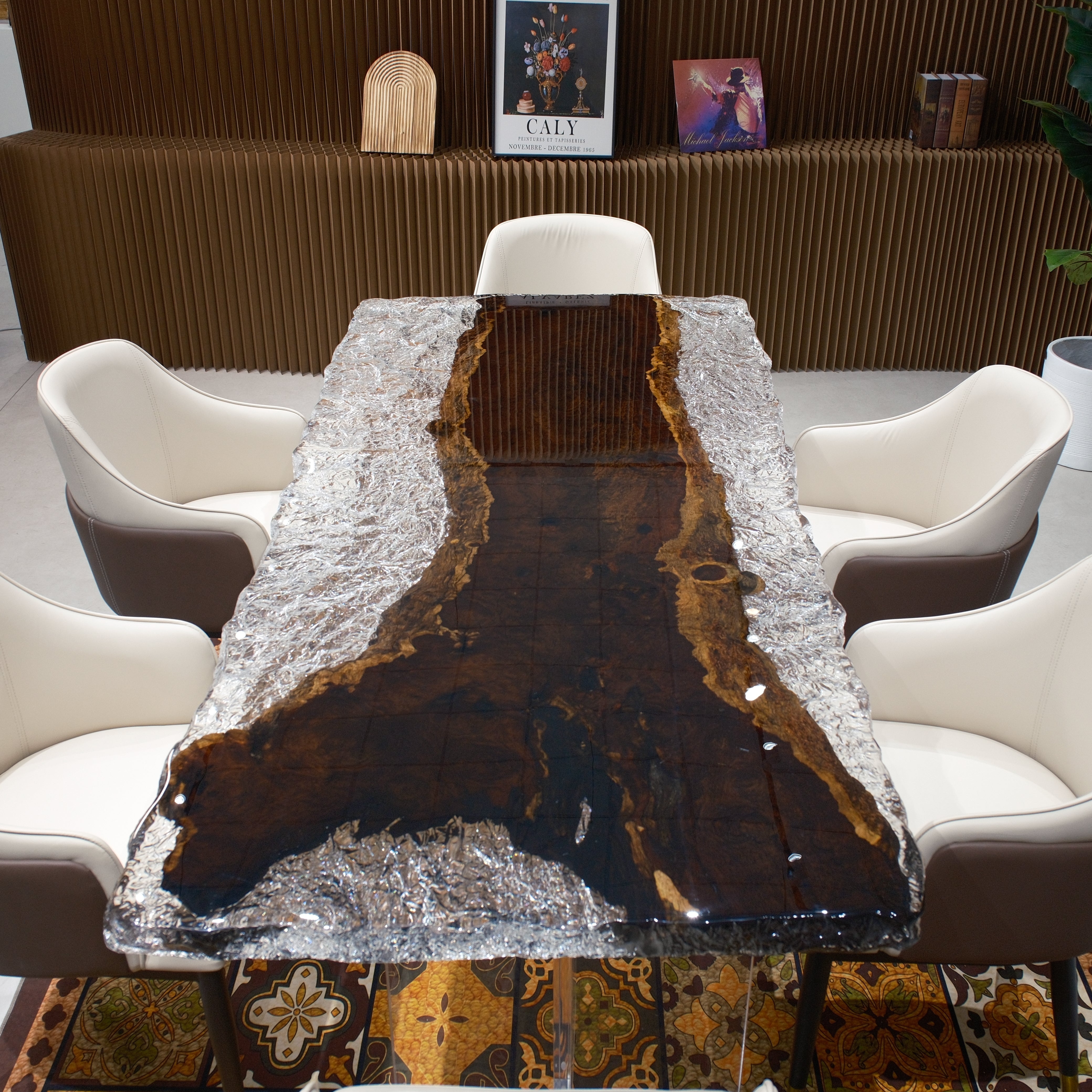 Custom Ebony Epoxy Resin Table – Ice Crystal Resin XHZB8033