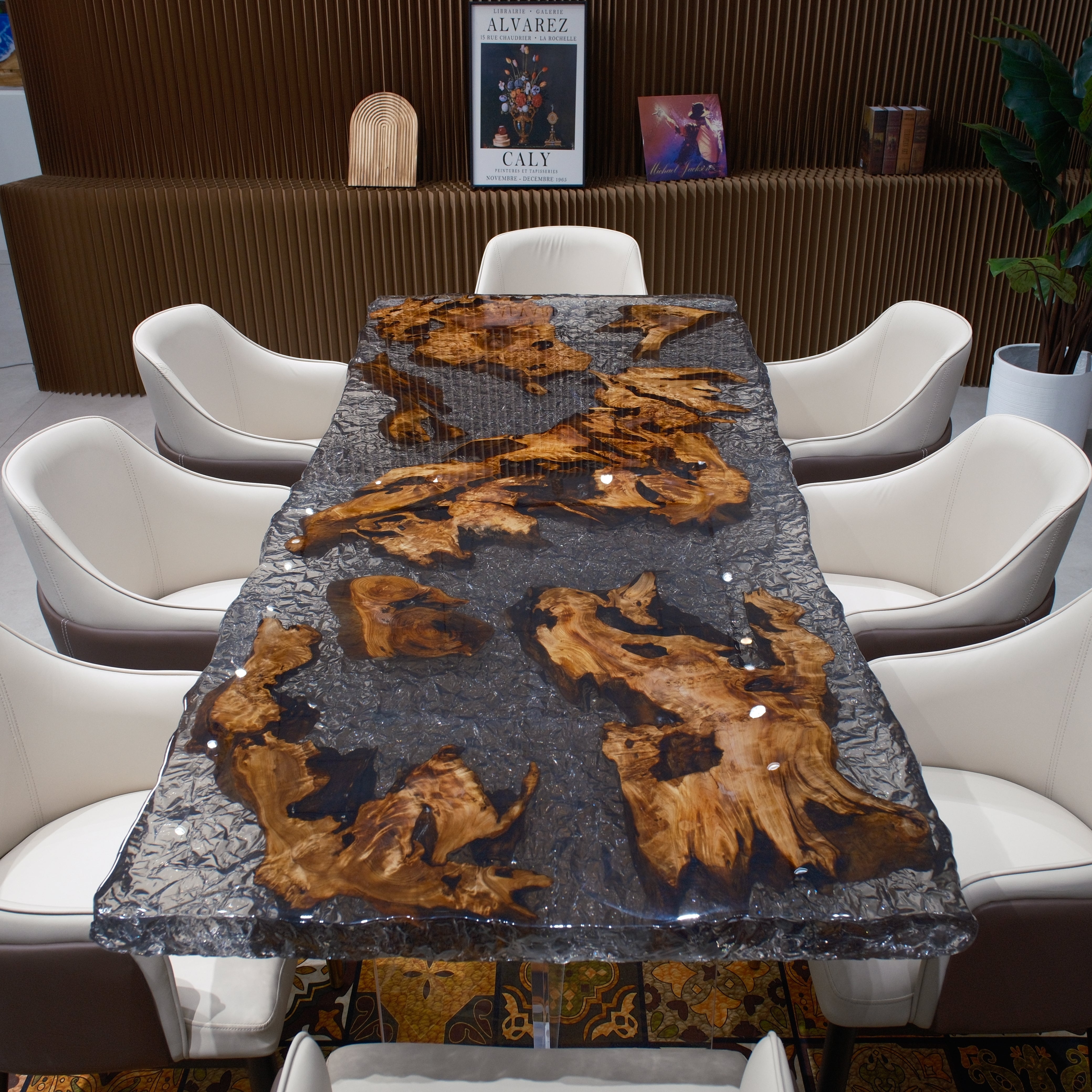 Custom Cedar Burl Epoxy Resin Table – Ice Crystal Resin XSZB11010
