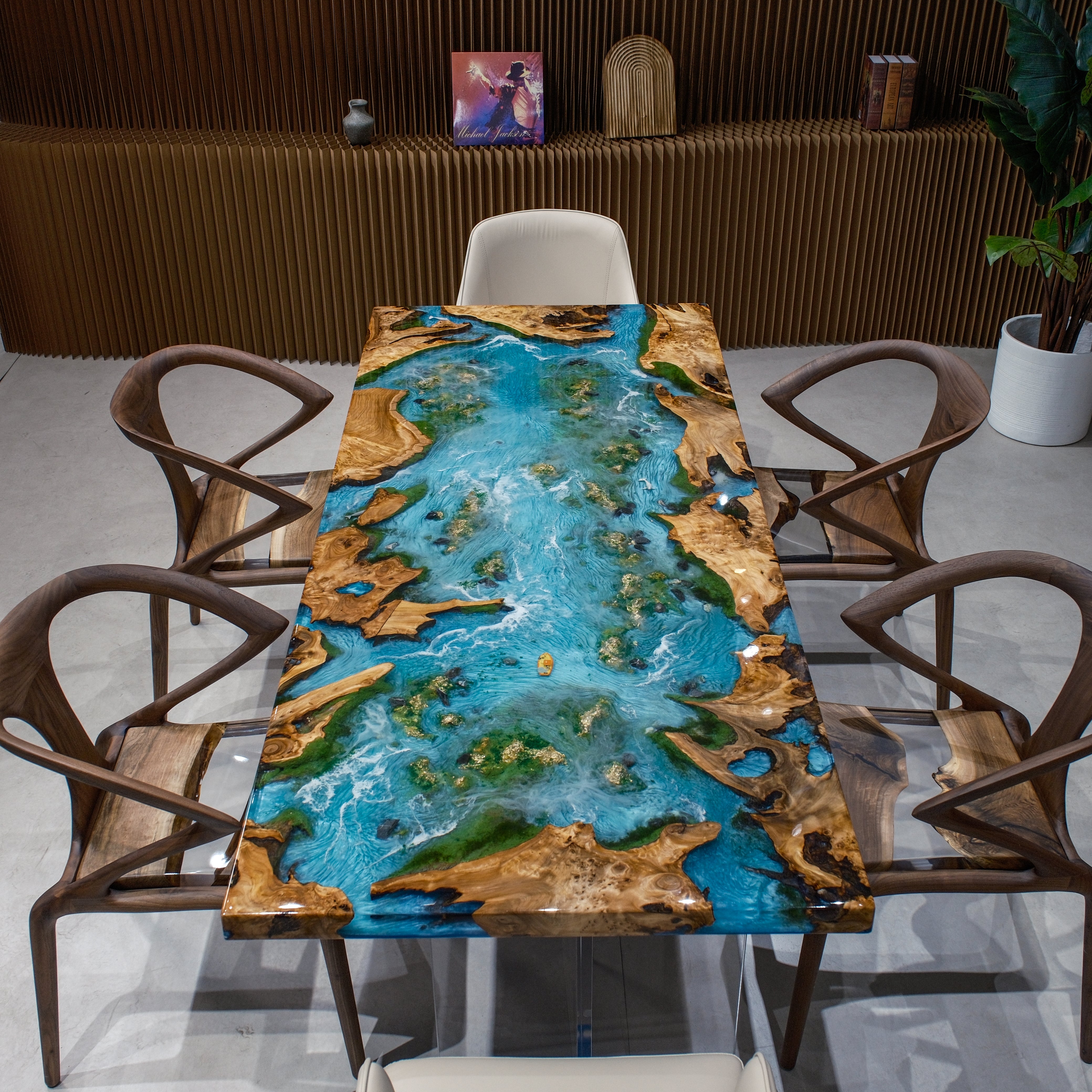 Custom Cedar Burl Epoxy Resin Table – Blue Ocean Resin XSZB11023