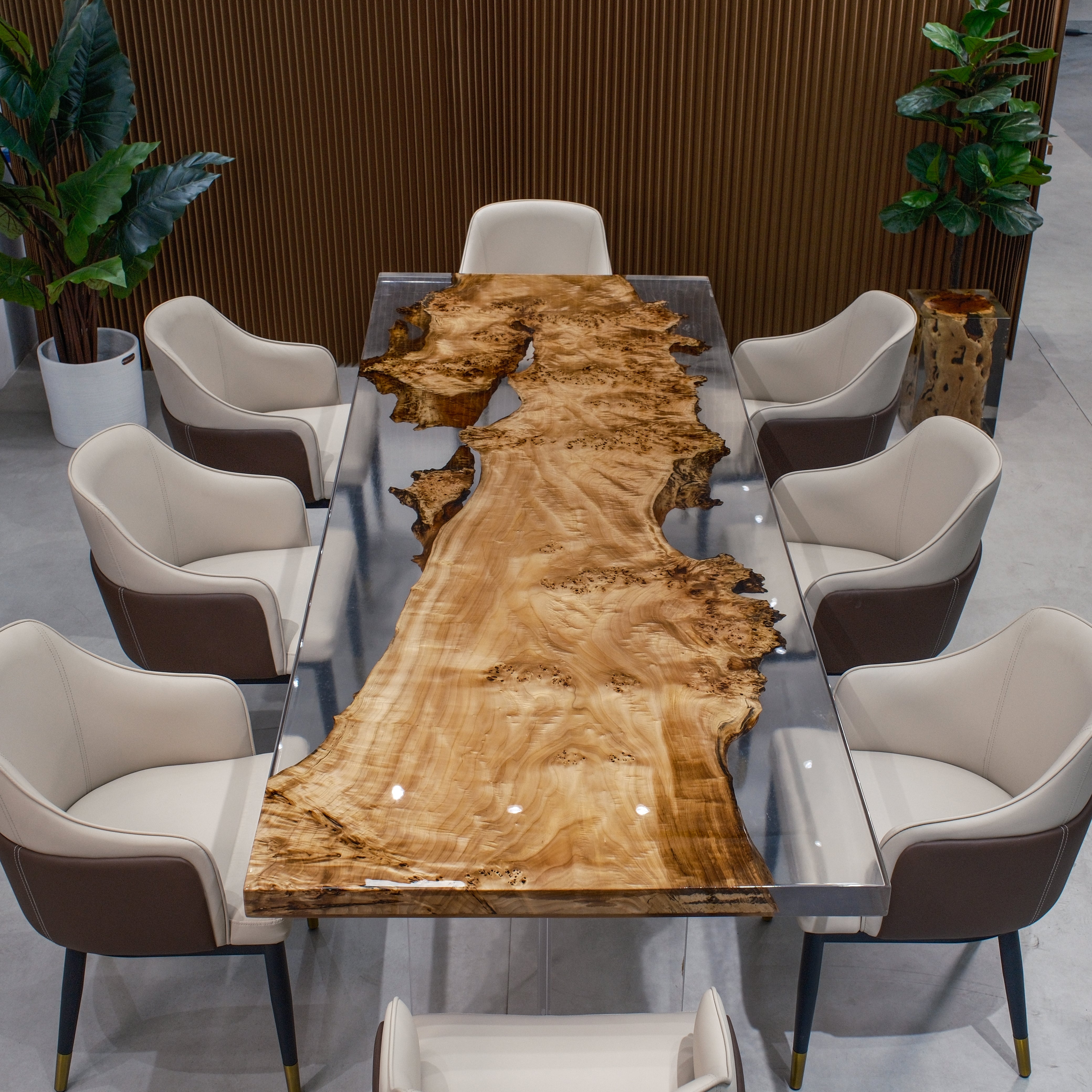 Custom Poplar Wood Epoxy Resin Table – Clear Resin XFZB4115