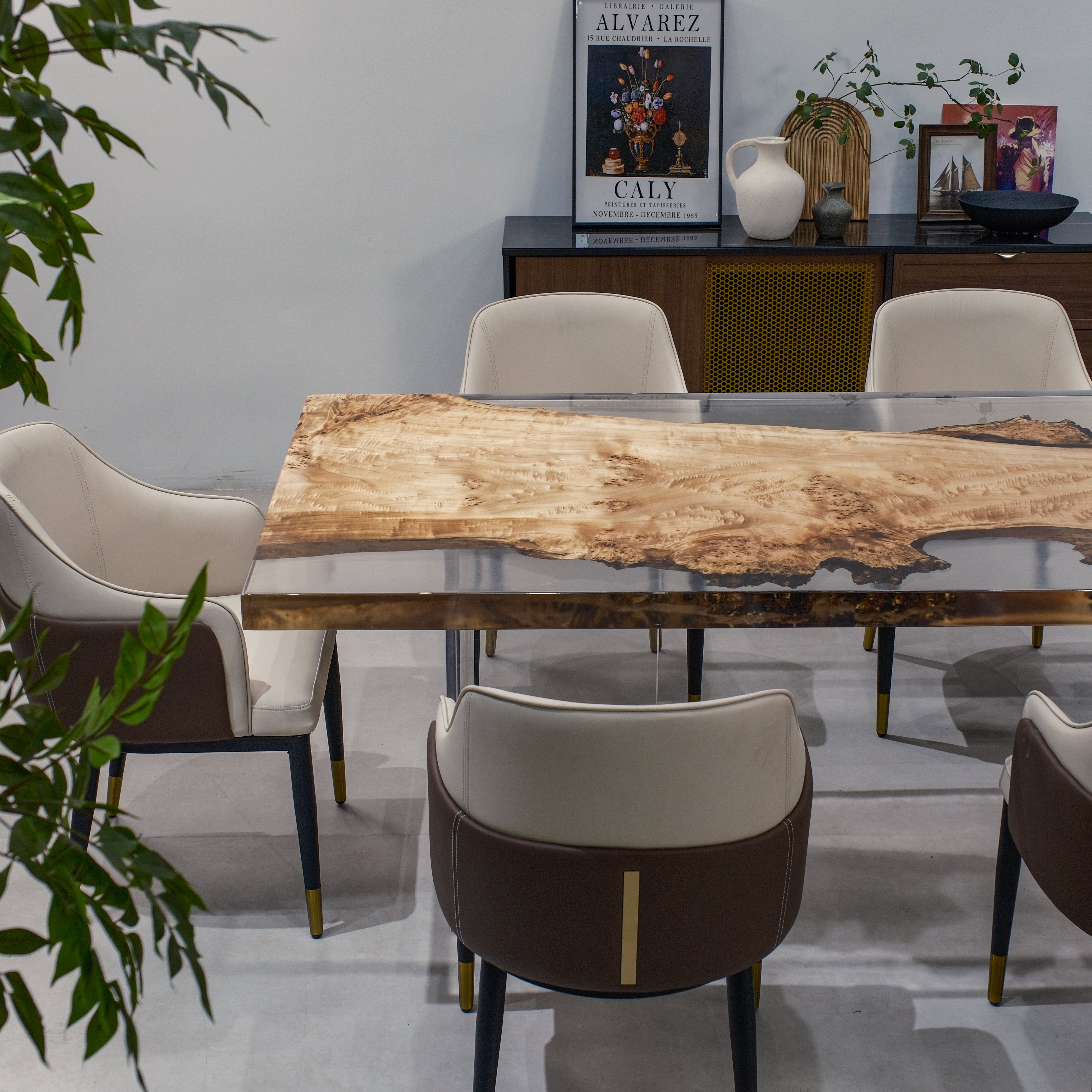 Custom Poplar Wood Epoxy Resin Table – Clear Resin XFZB4115