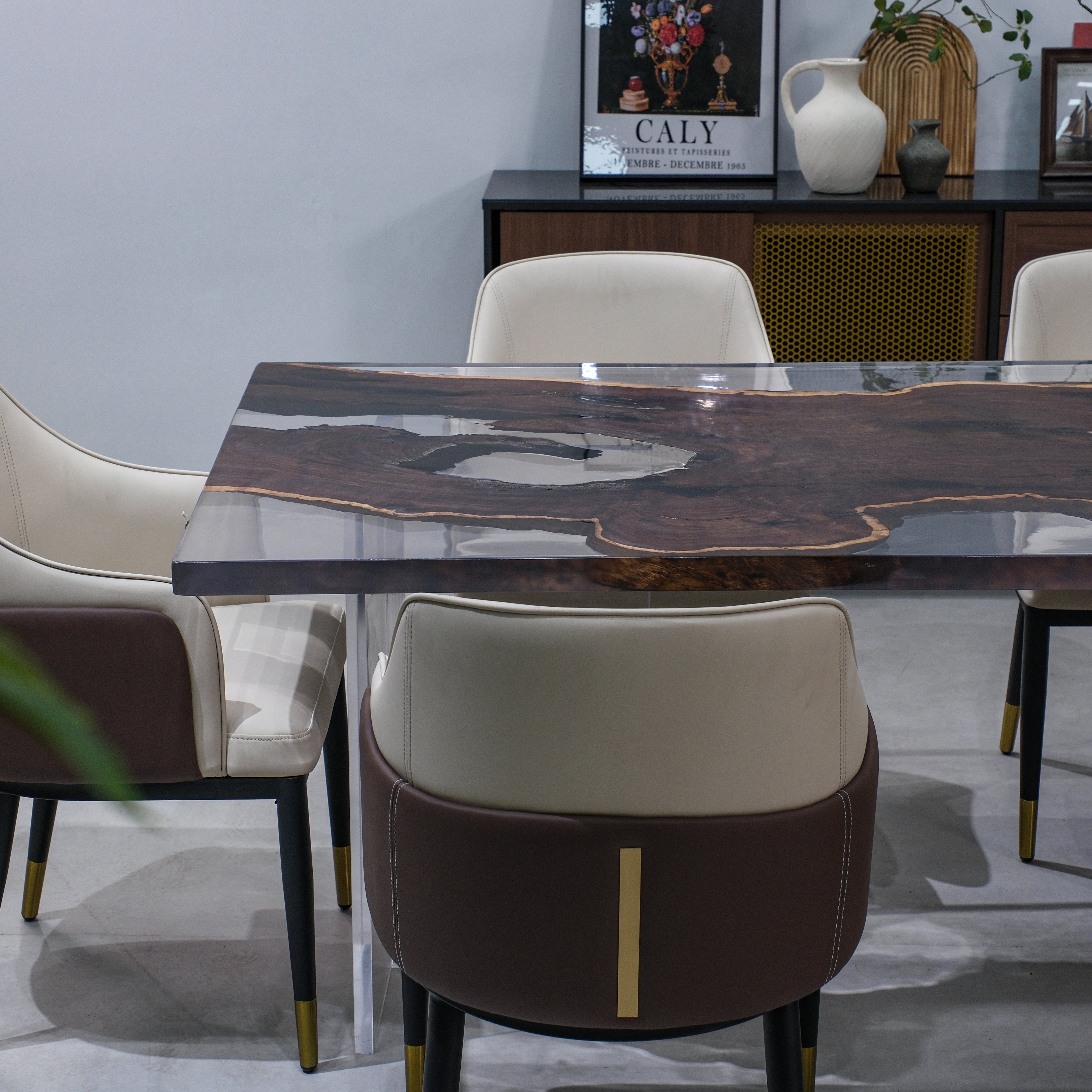 Custom Ebony Wood Epoxy Resin Table – Clear Resin XHZAB12022