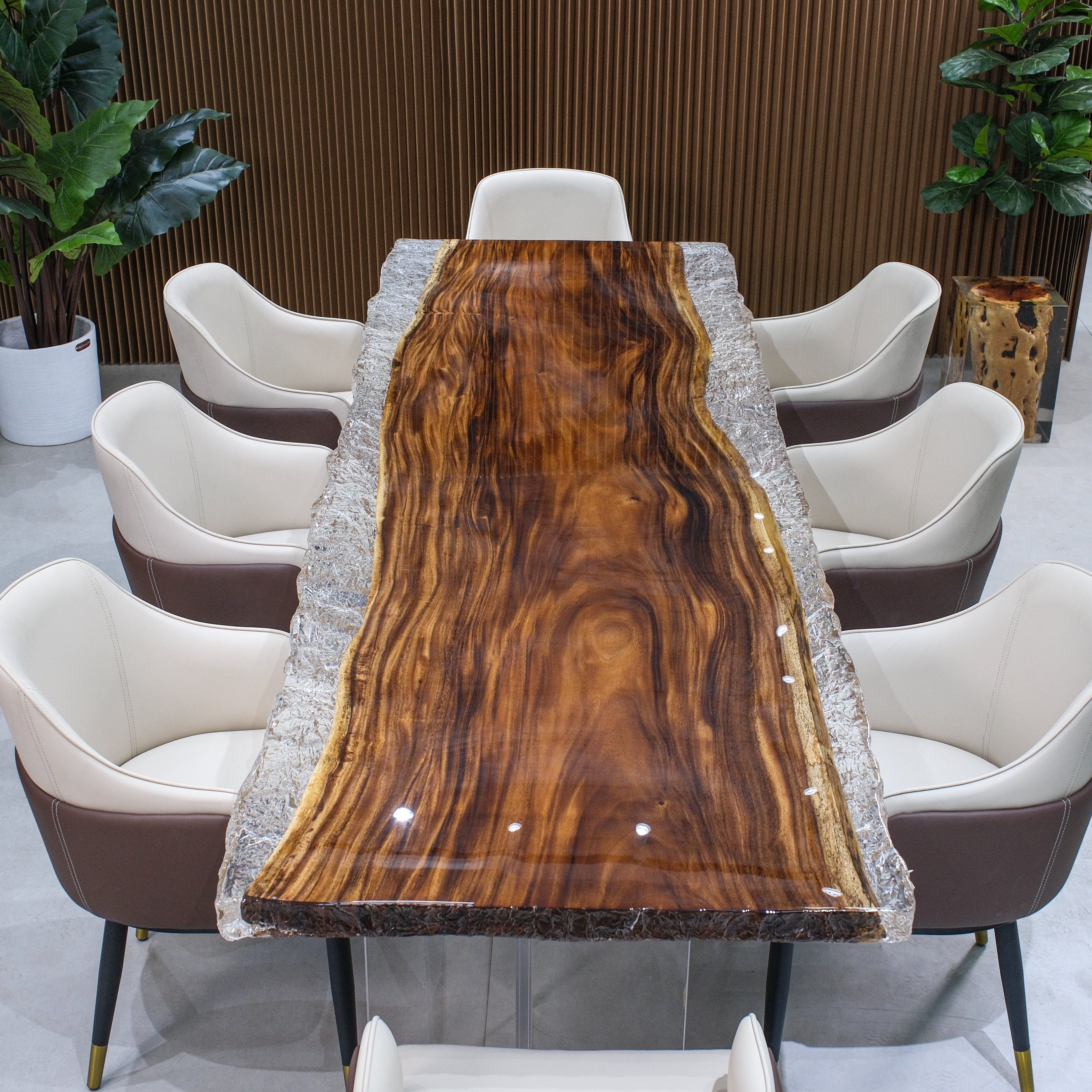 Custom Walnut Wood Epoxy Resin Table – Ice Crystal Resin XNZB8038