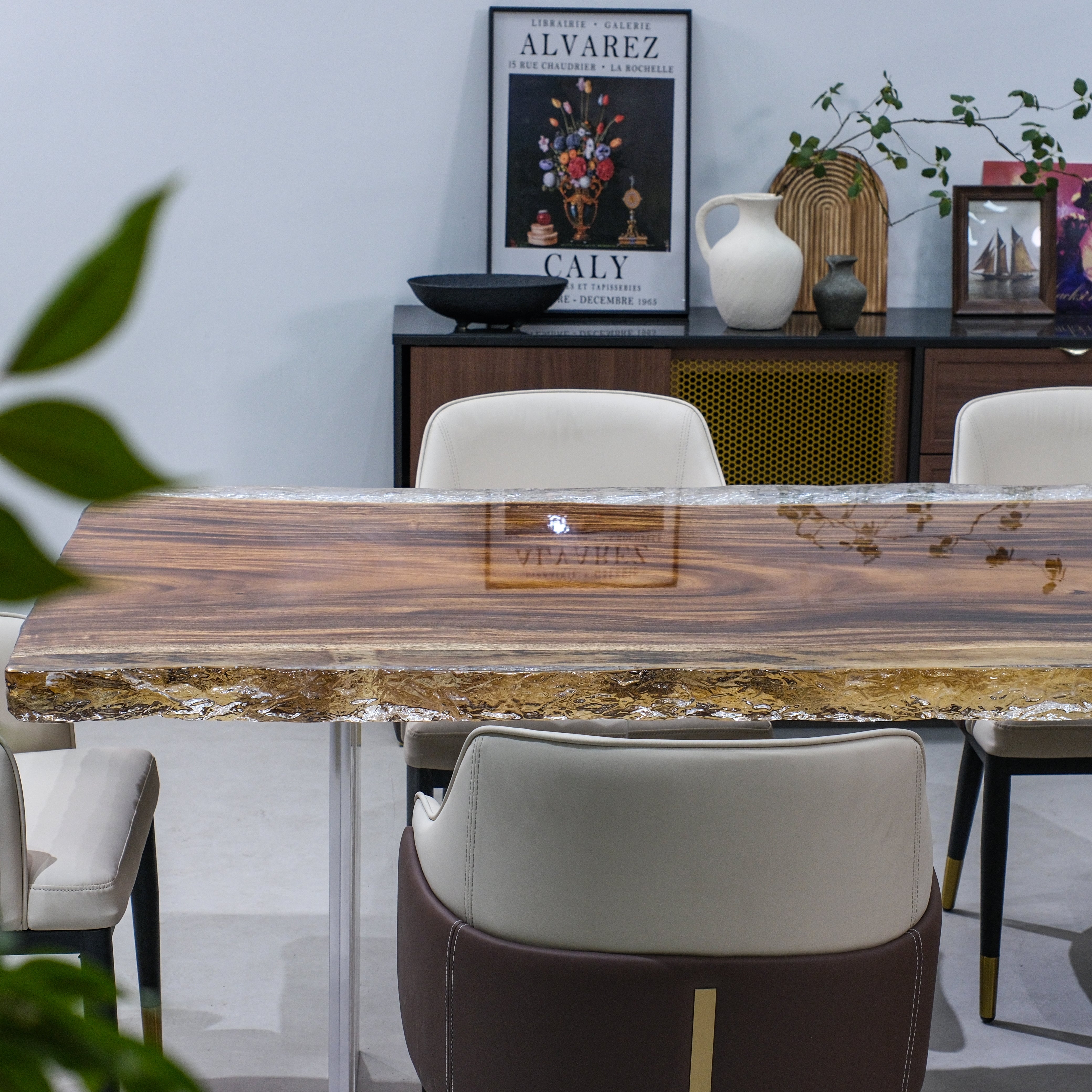 Custom Walnut Wood Epoxy Resin Table – Ice Crystal Resin XNZB8038