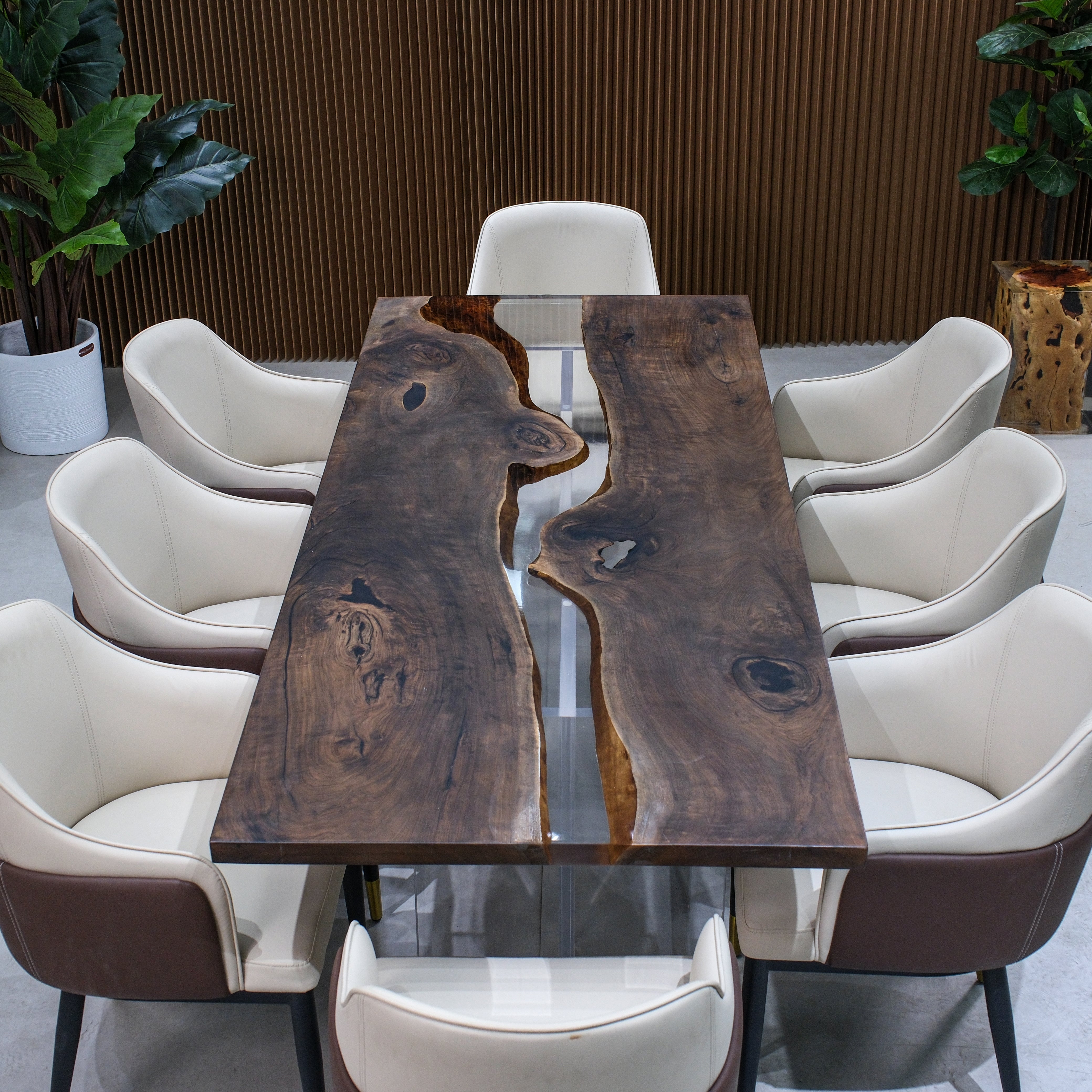Custom Walnut Wood Epoxy Resin Table – Clear Resin XHTZB5047