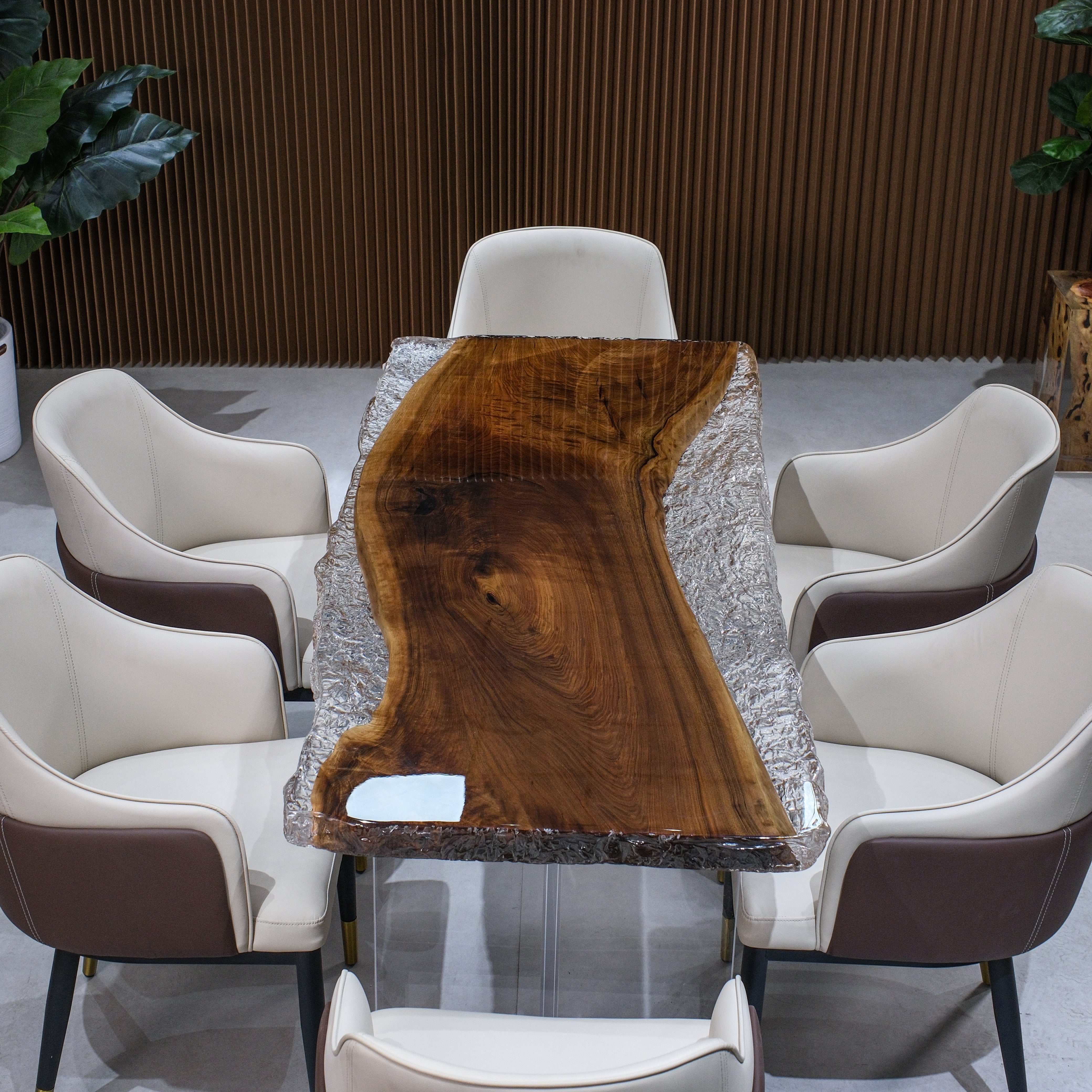 Custom Black Walnut Epoxy Resin Table – Ice Crystal Resin XHTZB8019