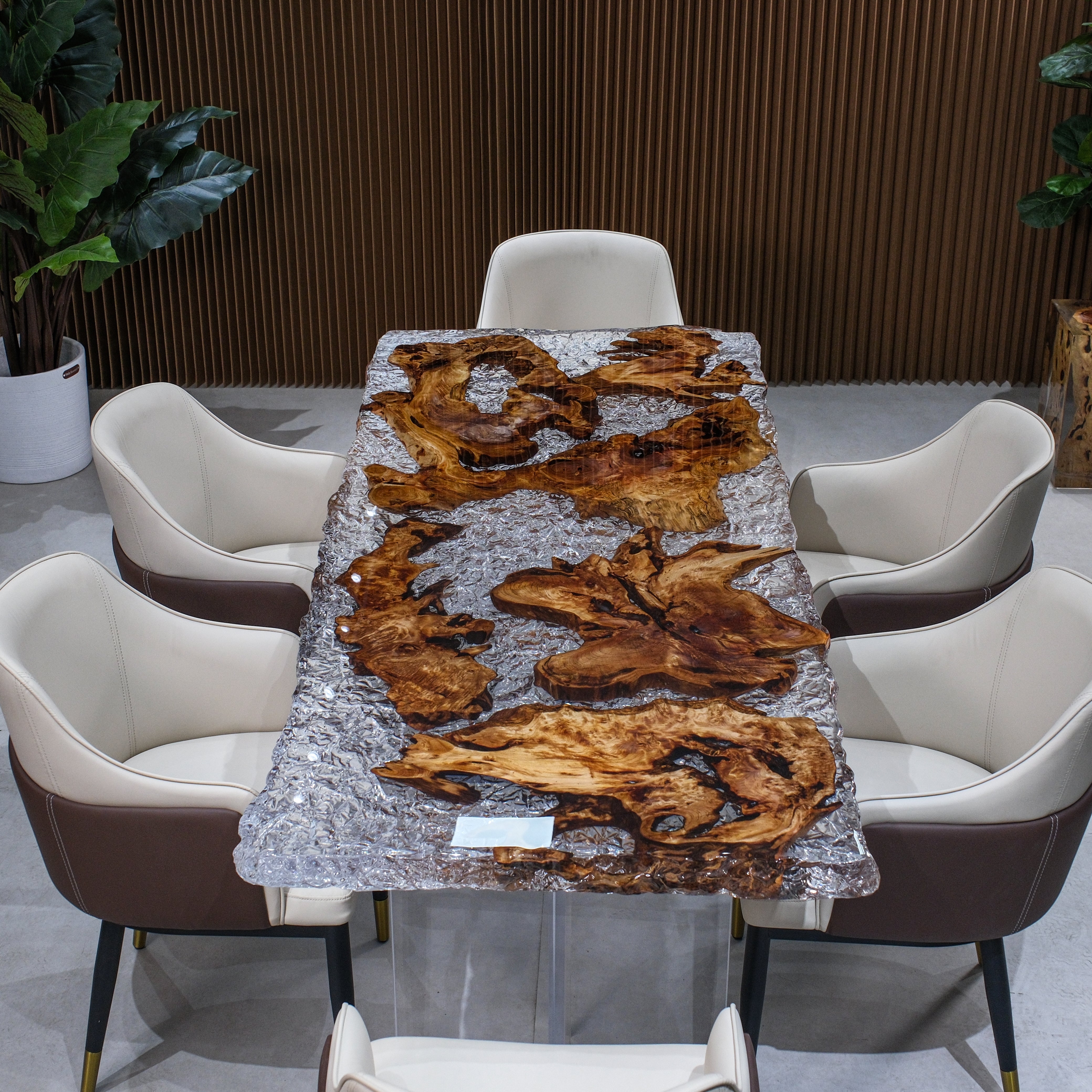 Custom Cedar Burl Epoxy Resin Table – Ice Crystal Resin XSZB11011