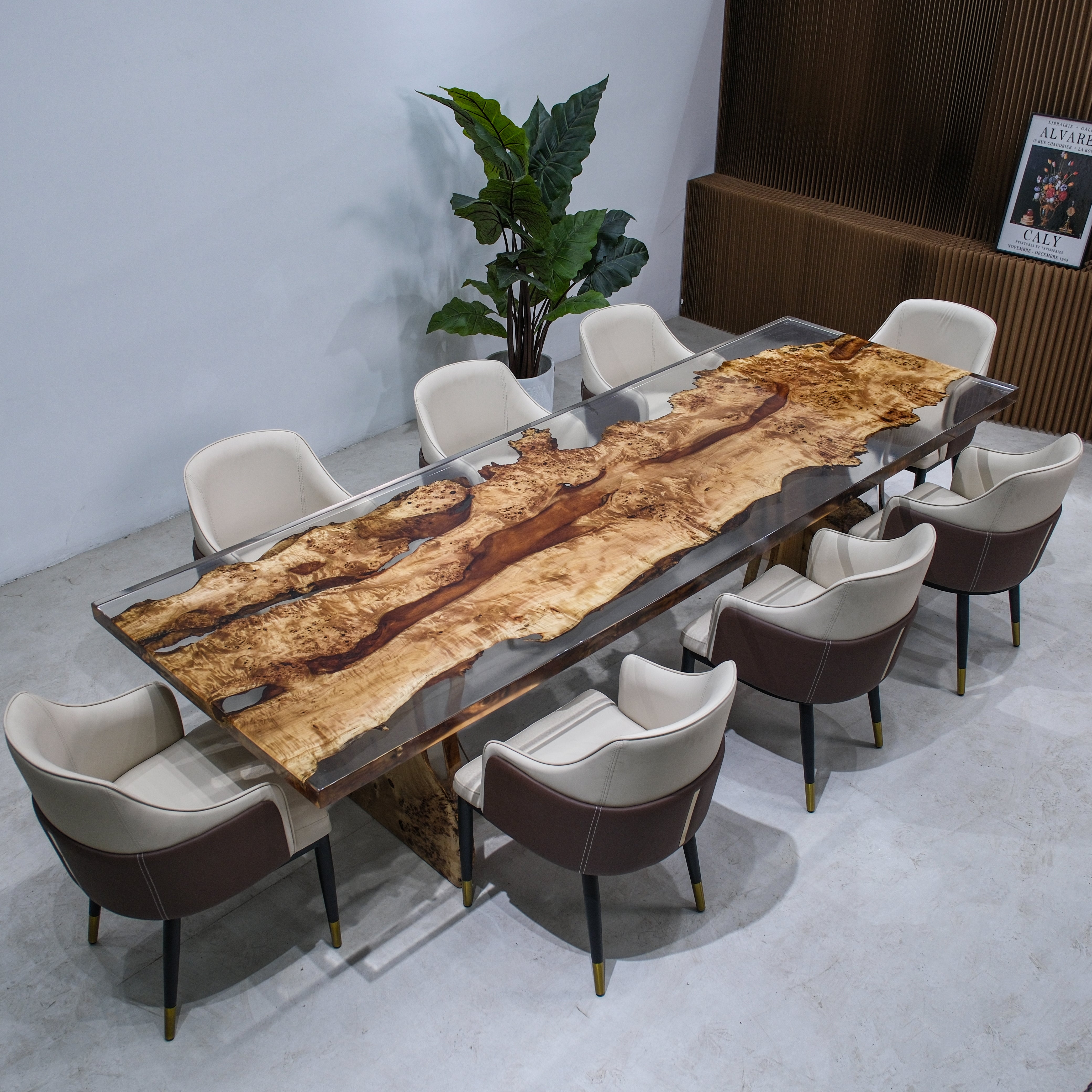 Custom Poplar Wood Epoxy Resin Table – Clear Resin XFZB5012