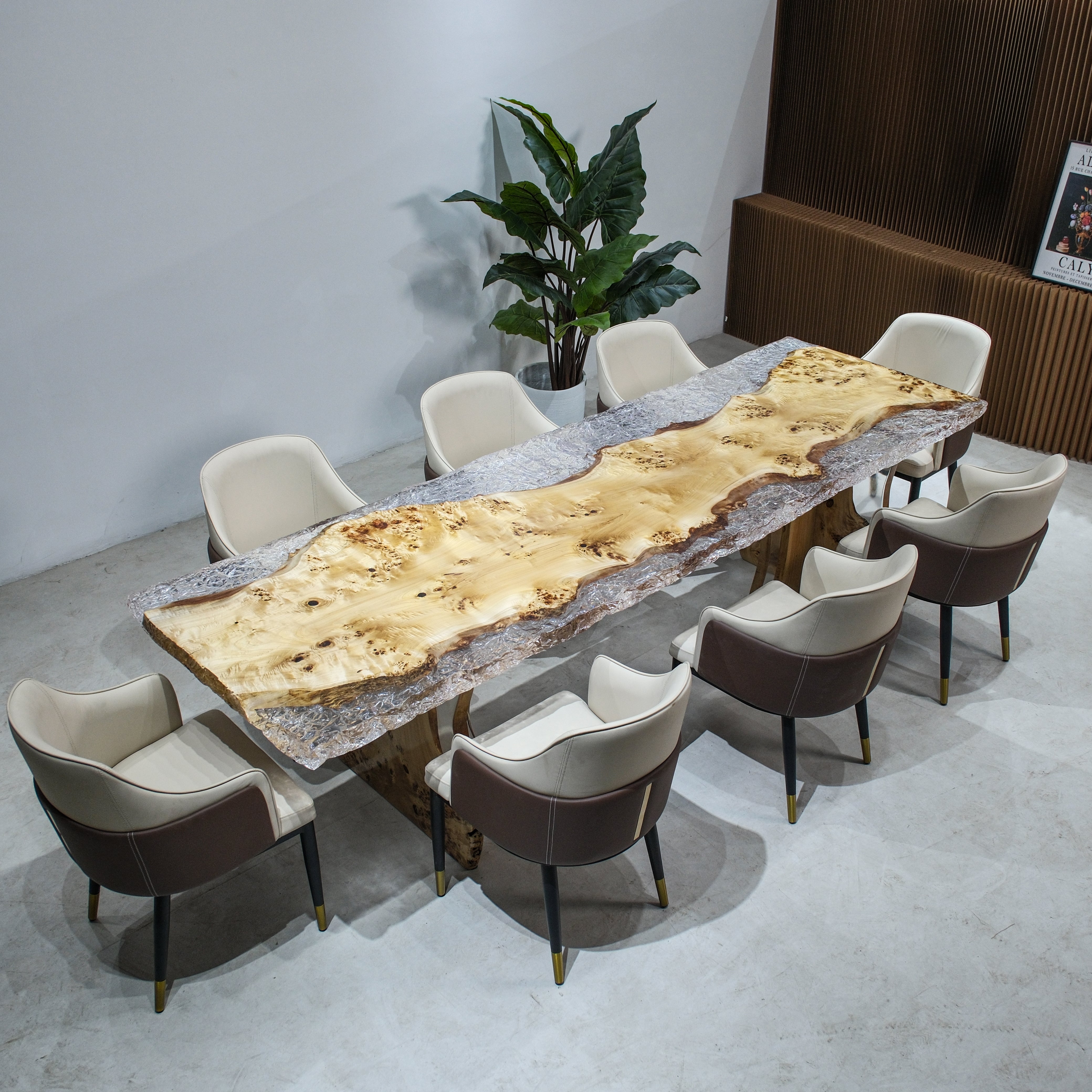 Custom Poplar Wood Epoxy Resin Table – Ice Crystal Resin XFZB12007