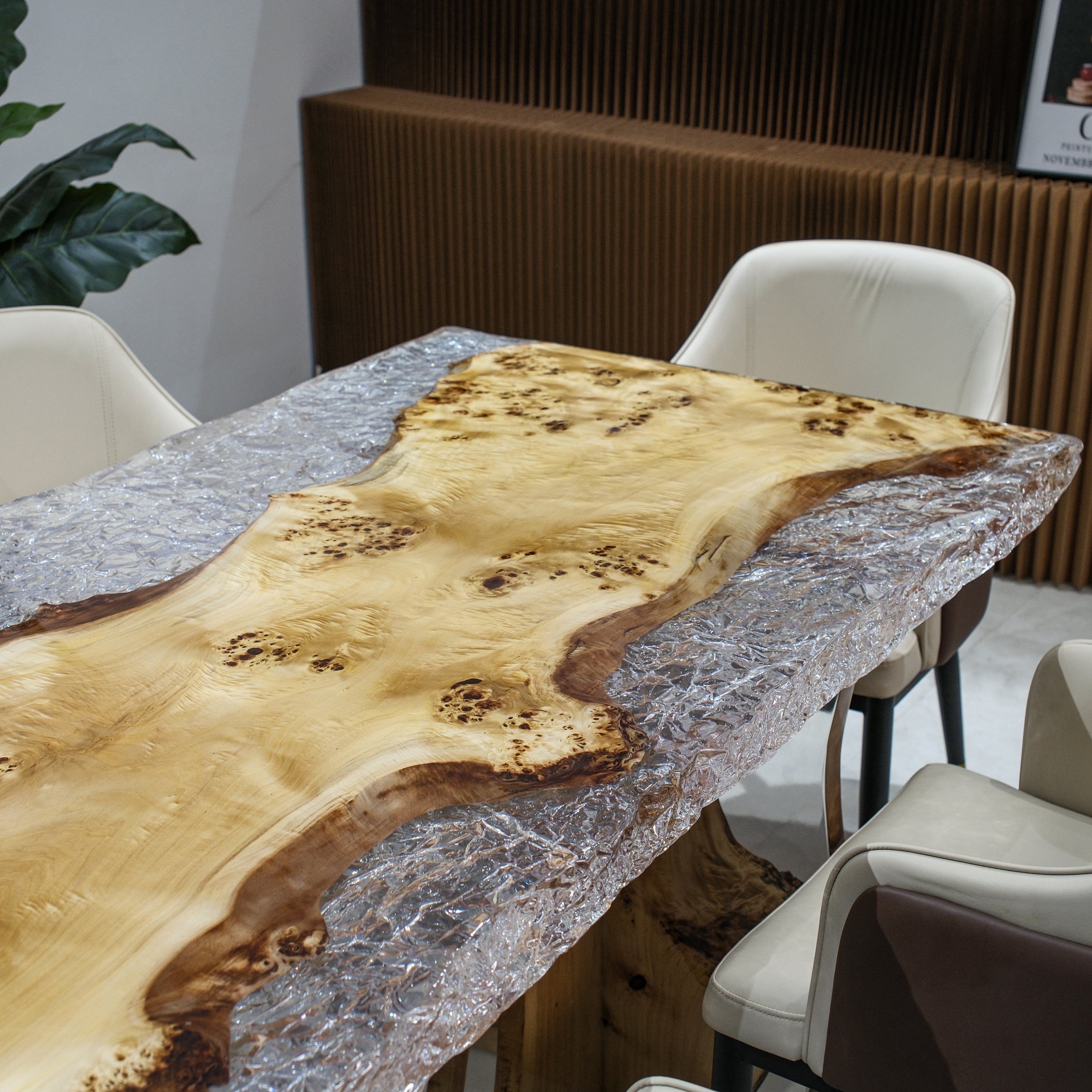 Custom Poplar Wood Epoxy Resin Table – Ice Crystal Resin XFZB12007
