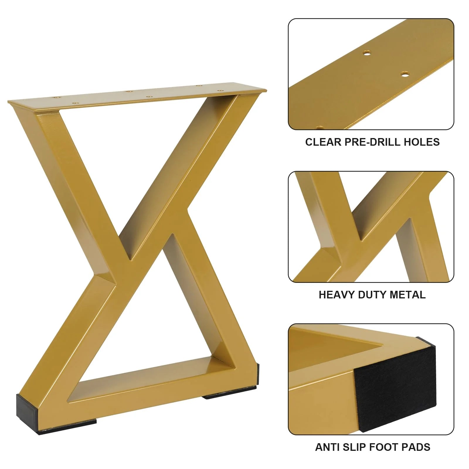 Gold Metal Table Legs – Heavy-Duty DIY Furniture Legs TL-14