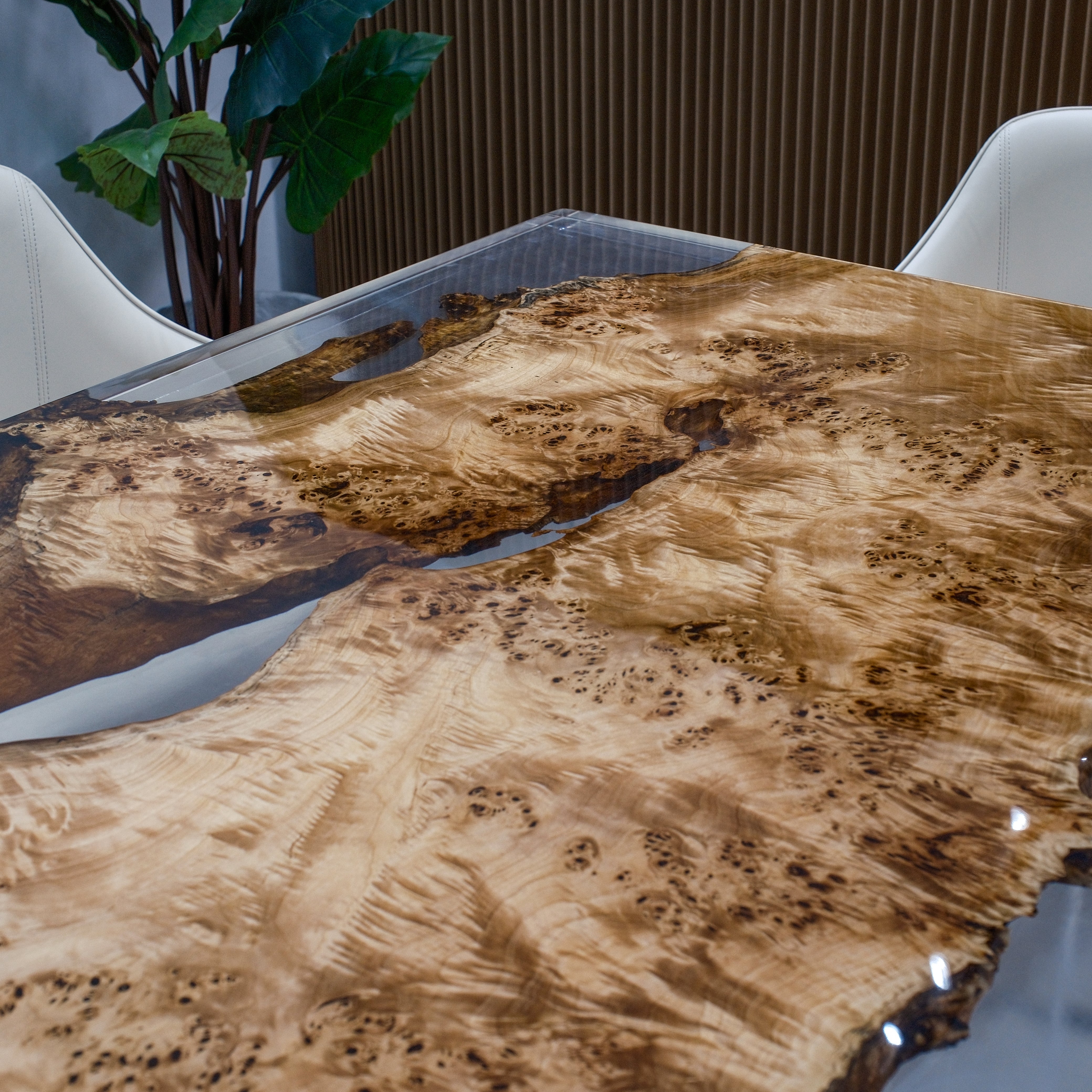 Custom Poplar Wood Epoxy Resin Table XFZB4115