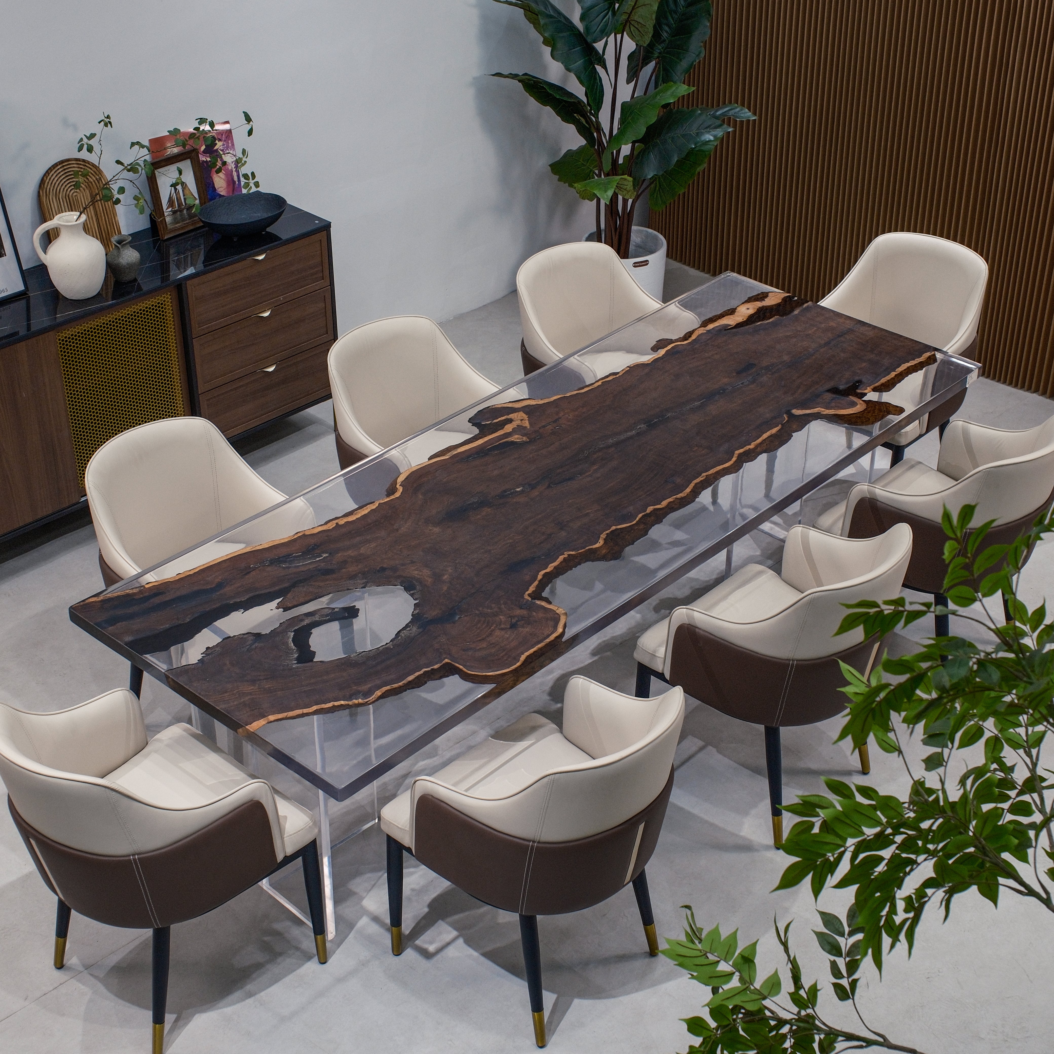 Custom Ebony Wood Epoxy Resin Table XHZAB12022