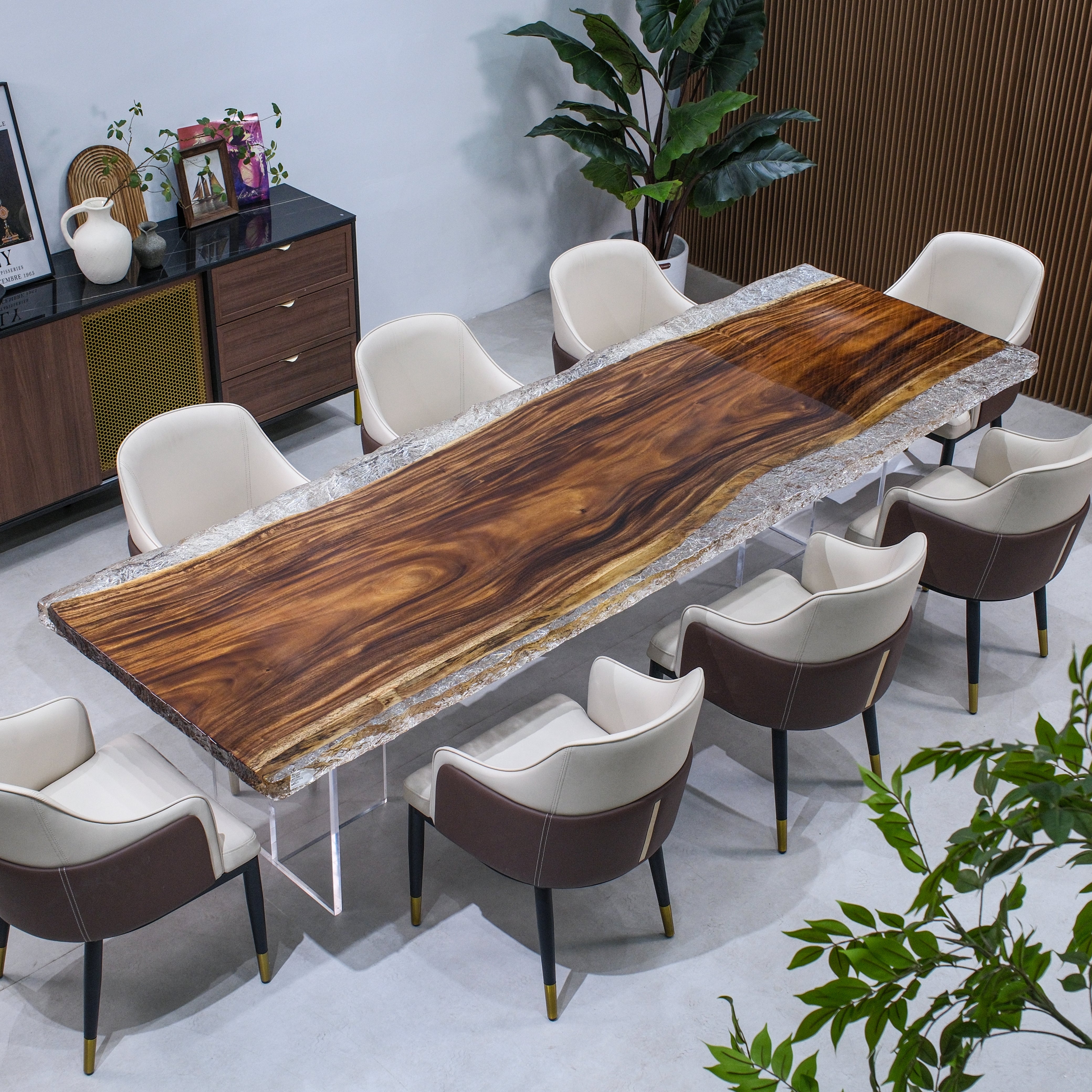 Custom Walnut Wood Epoxy Resin Table XNZB8038