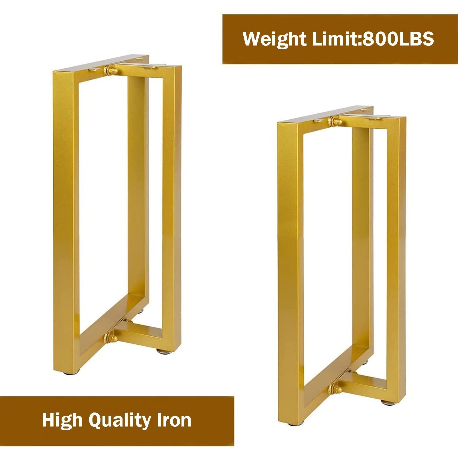Metal Table Legs – Heavy Duty Square Tube Gold TL-13